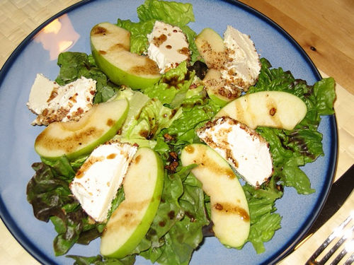 Fried Goat Cheese and Apple Salad